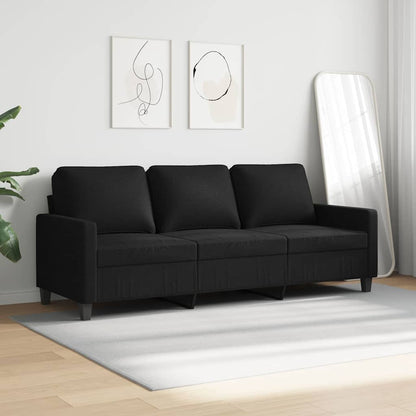vidaXL Canapé 3 places en tissu noir 180 cm