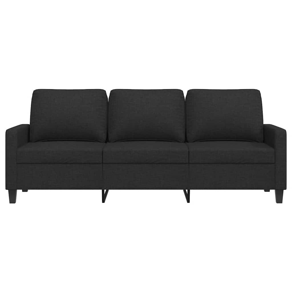 vidaXL Canapé 3 places en tissu noir 180 cm