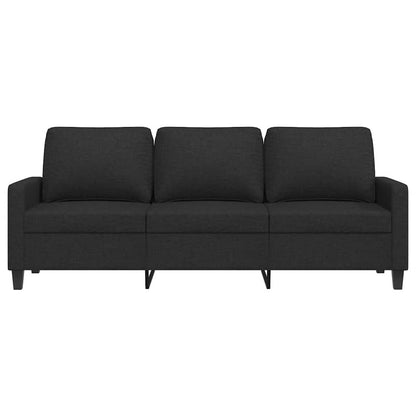 vidaXL Canapé 3 places en tissu noir 180 cm