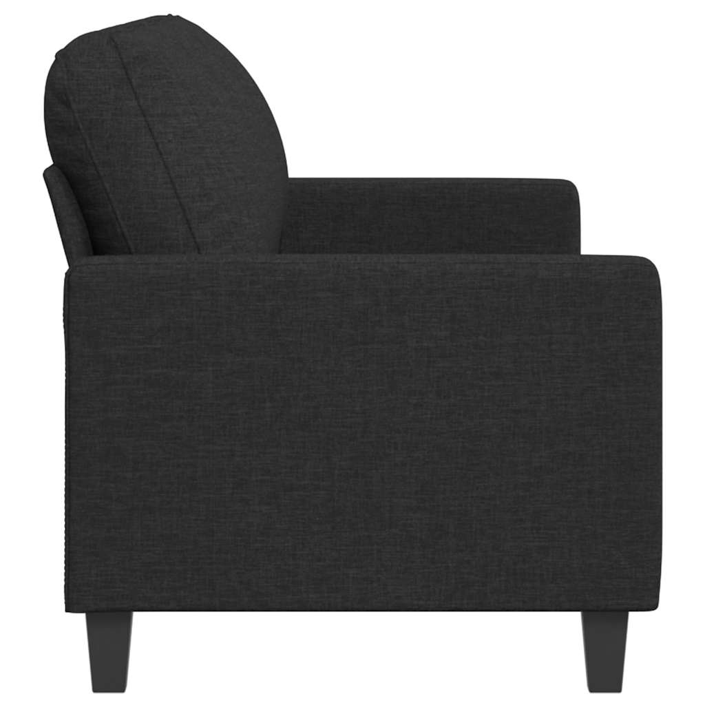 vidaXL Canapé 3 places en tissu noir 180 cm