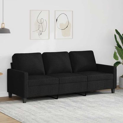 vidaXL Canapé 3 places en tissu noir 180 cm