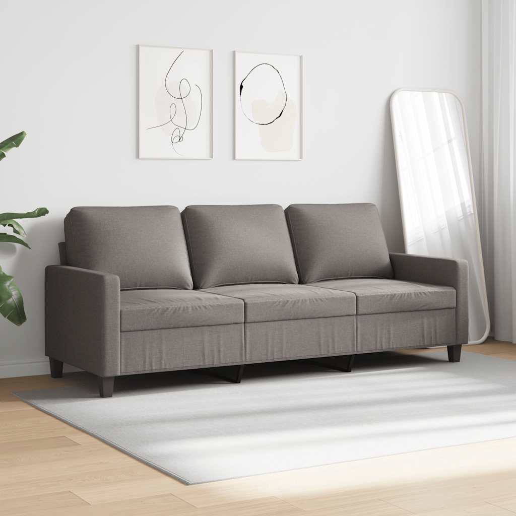 vidaXL 3-Sitzer-Sofa Taupe 180 cm Stoff