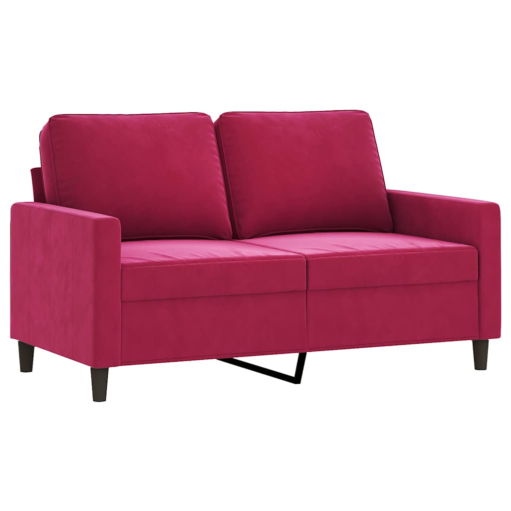 2-Sitzer-Sofa Weinrot 120 cm Samt