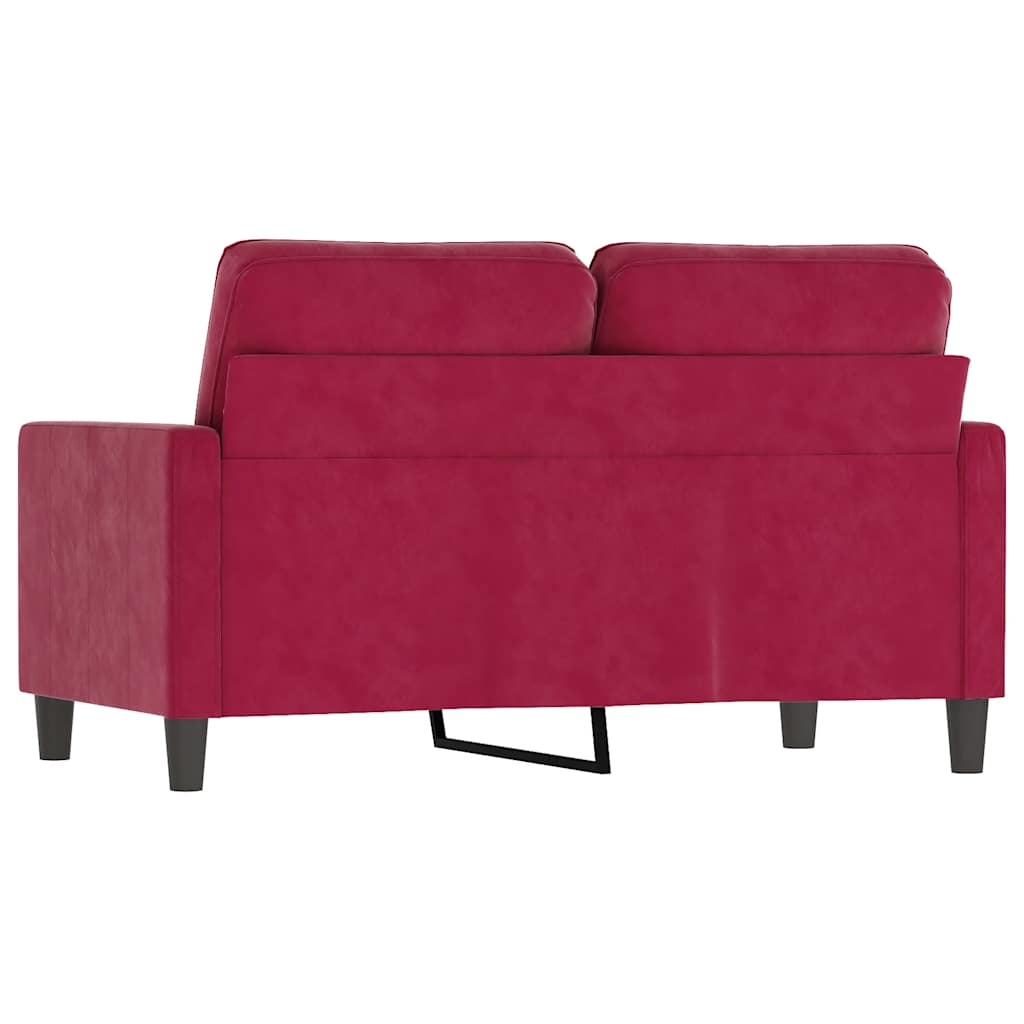 2-Sitzer-Sofa Weinrot 120 cm Samt