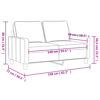 vidaXL 2-Sitzer-Sofa Rosa 140 cm Samt