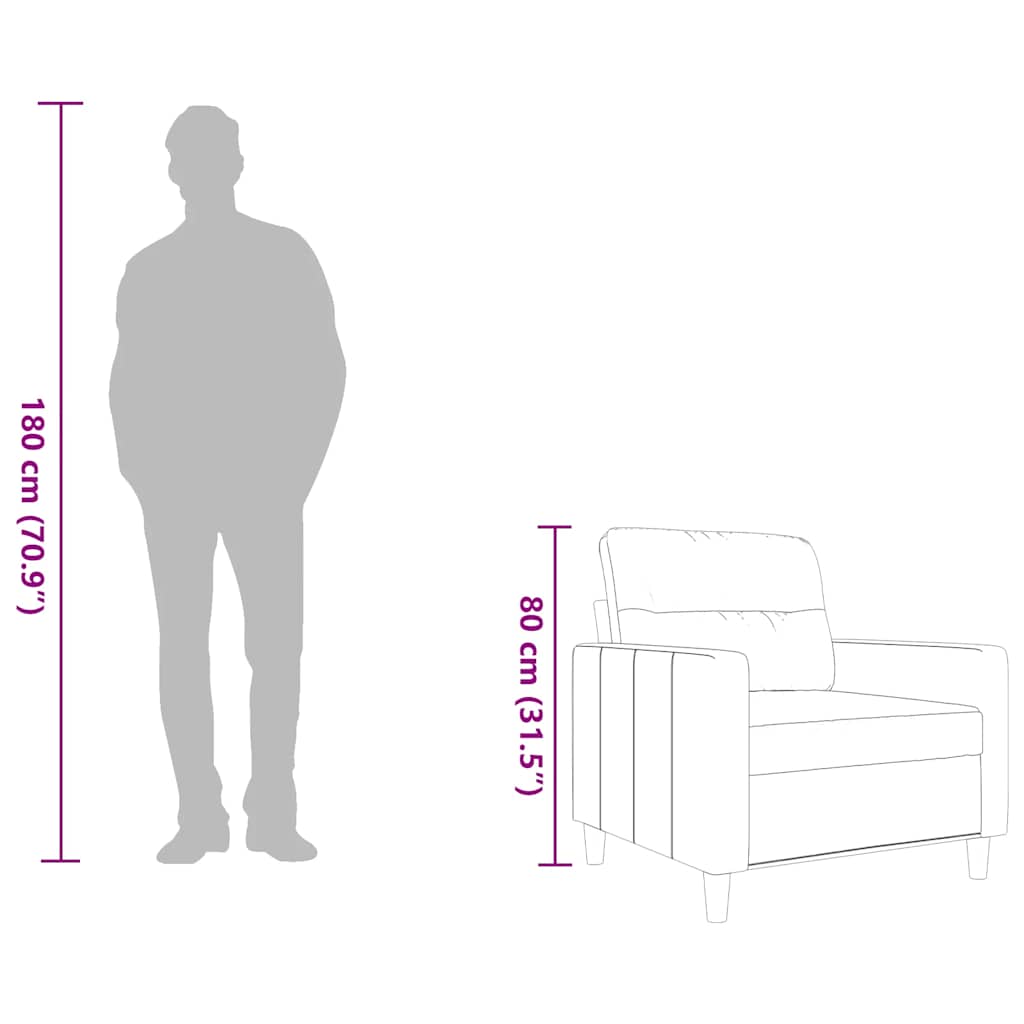 Sofasessel Schwarz 60 cm Stoff