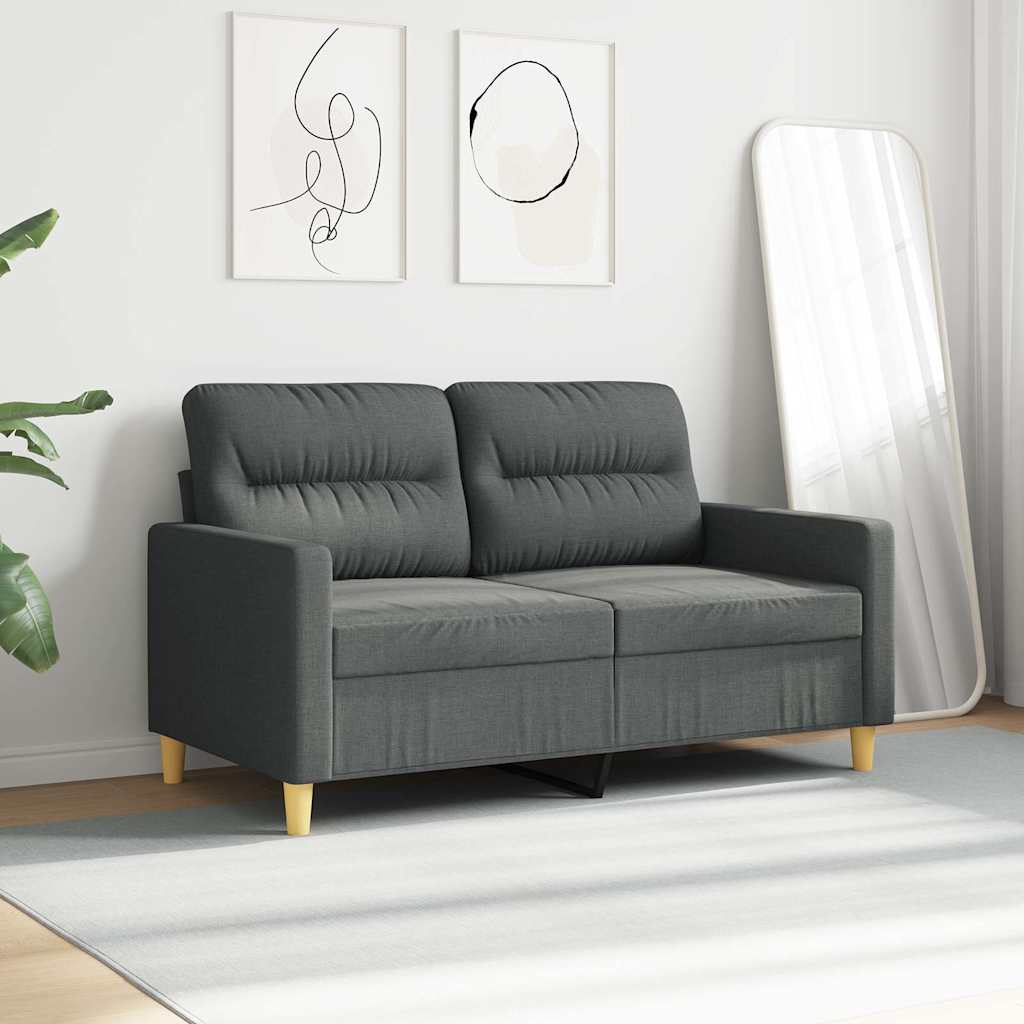 vidaXL 2-Sitzer-Sofa Dunkelgrau 120 cm Stoff