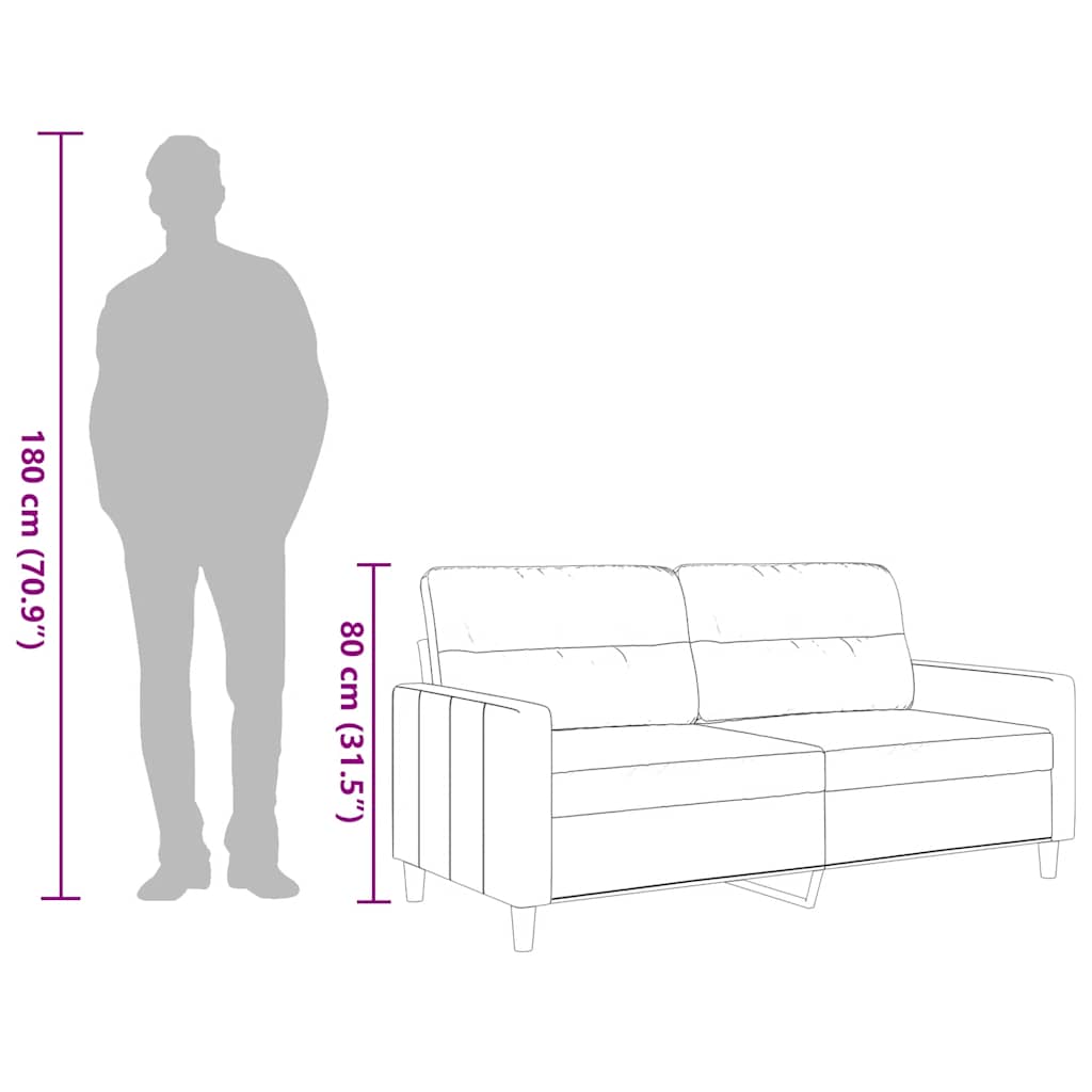 2-Sitzer-Sofa Hellgrau 140 cm Stoff