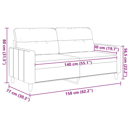 vidaXL 2-Sitzer-Sofa Braun 140 cm Stoff