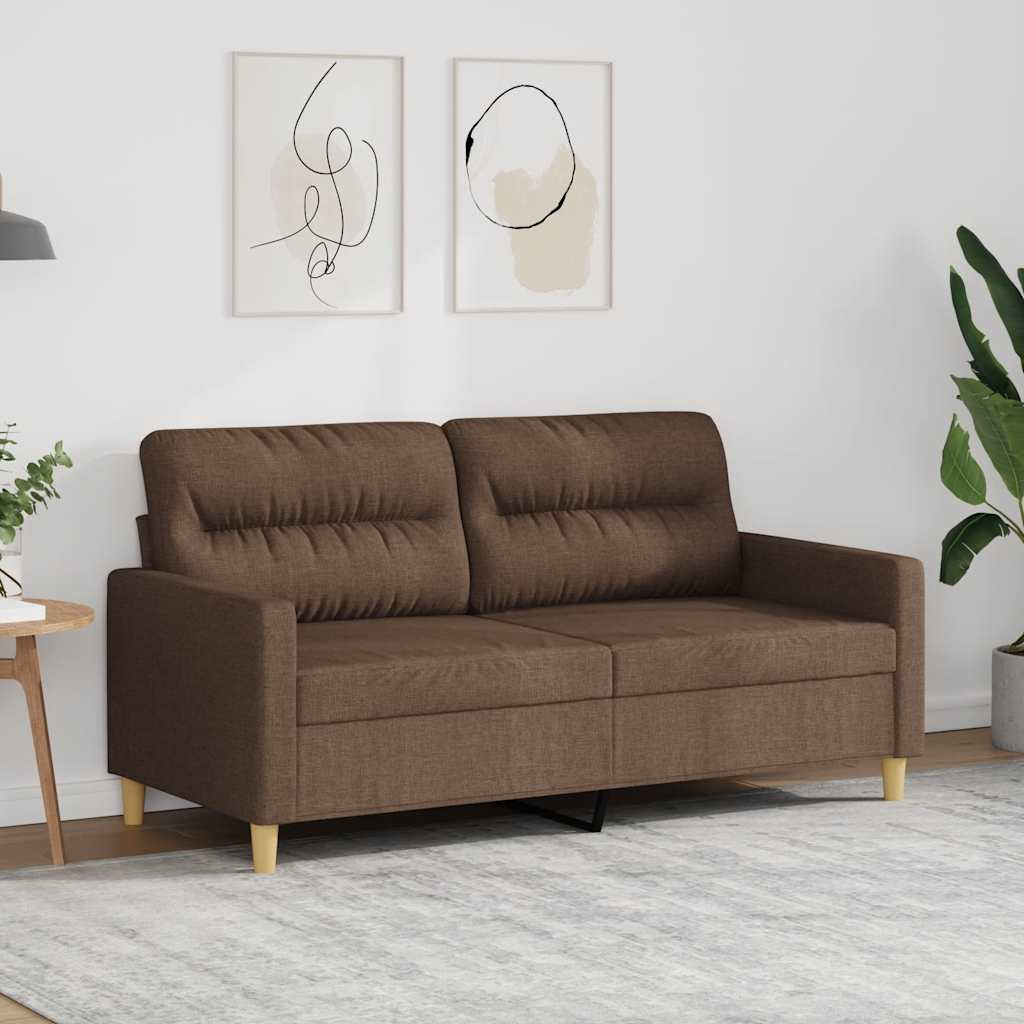 vidaXL 2-Sitzer-Sofa Braun 140 cm Stoff