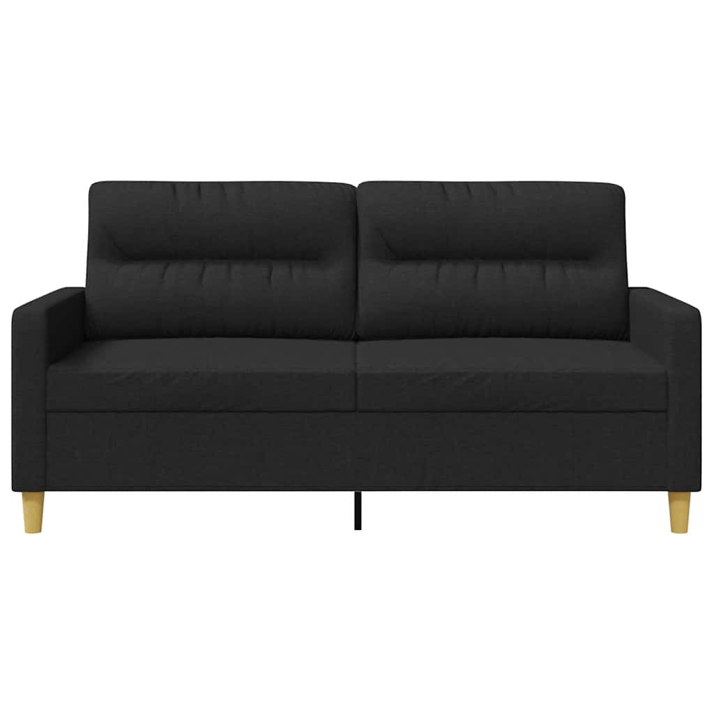 vidaXL Canapé 2 places noir 140 cm en tissu