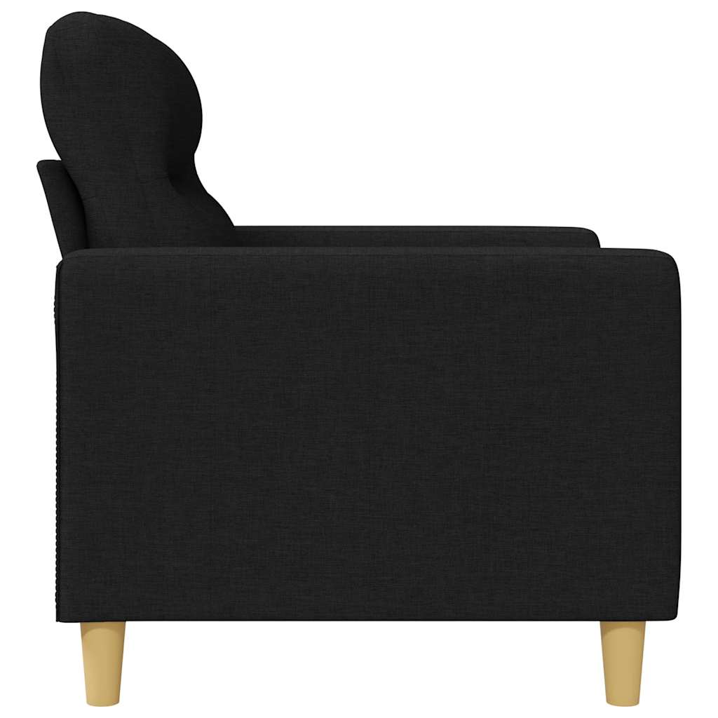 vidaXL Canapé 2 places noir 140 cm en tissu