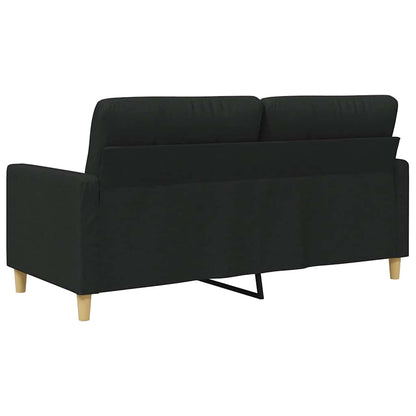 vidaXL Canapé 2 places noir 140 cm en tissu