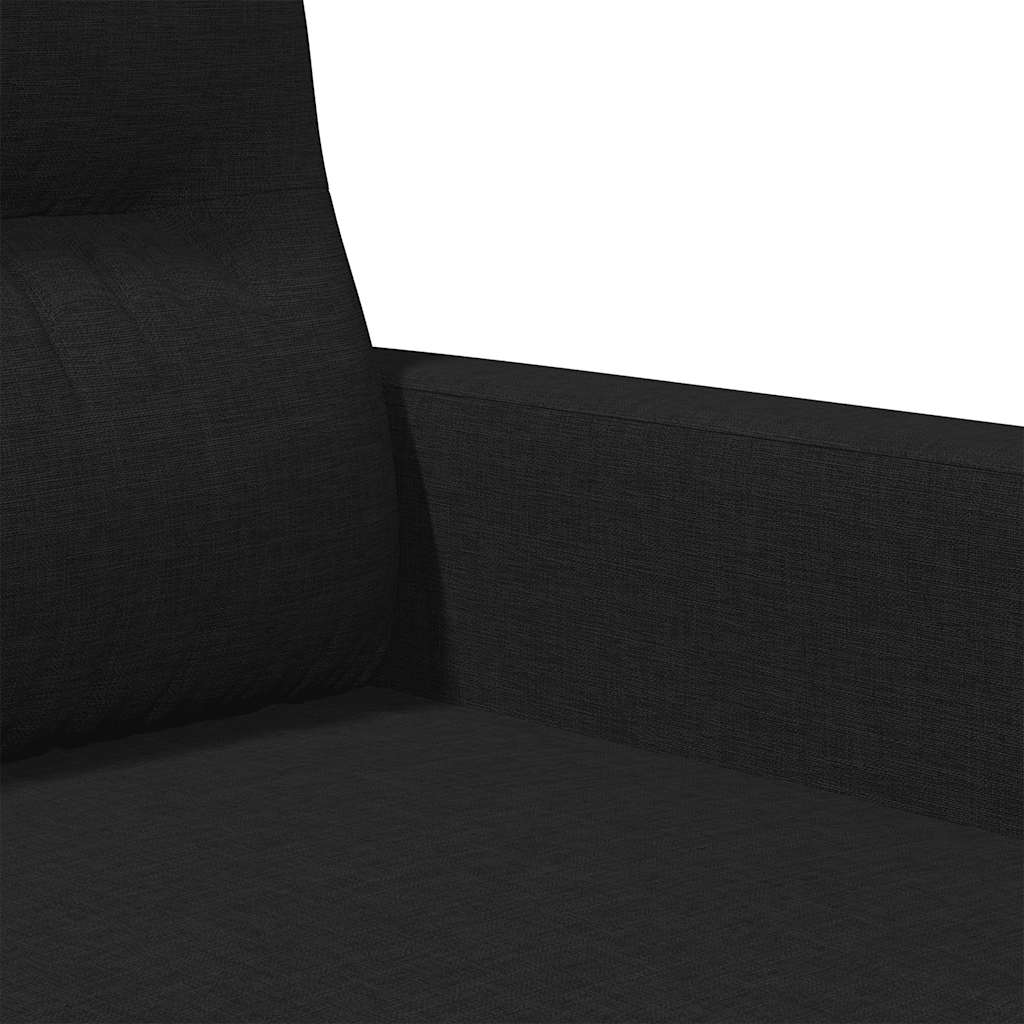 vidaXL Canapé 2 places noir 140 cm en tissu