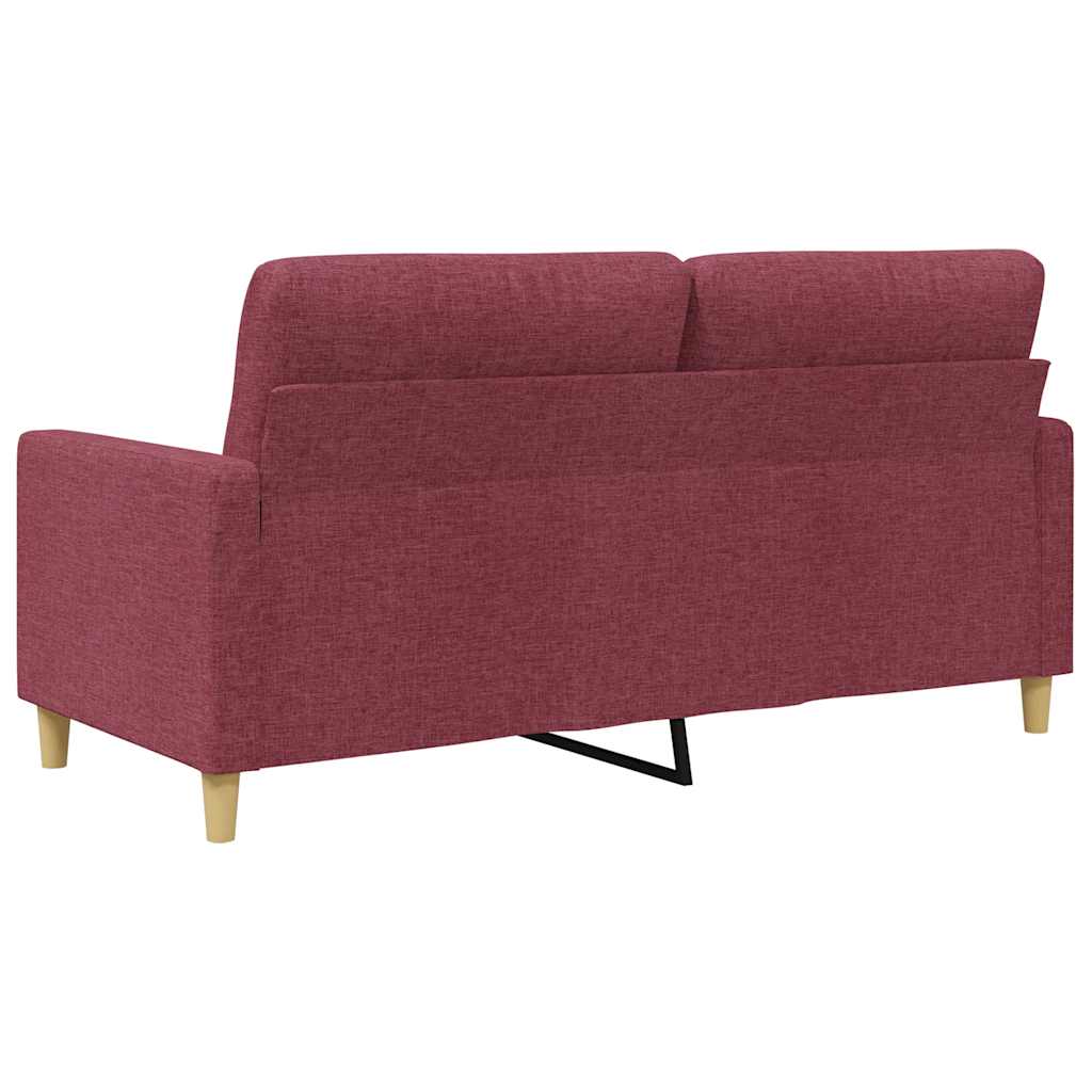 vidaXL Canapé 2 places rouge bordeaux 140 cm en tissu