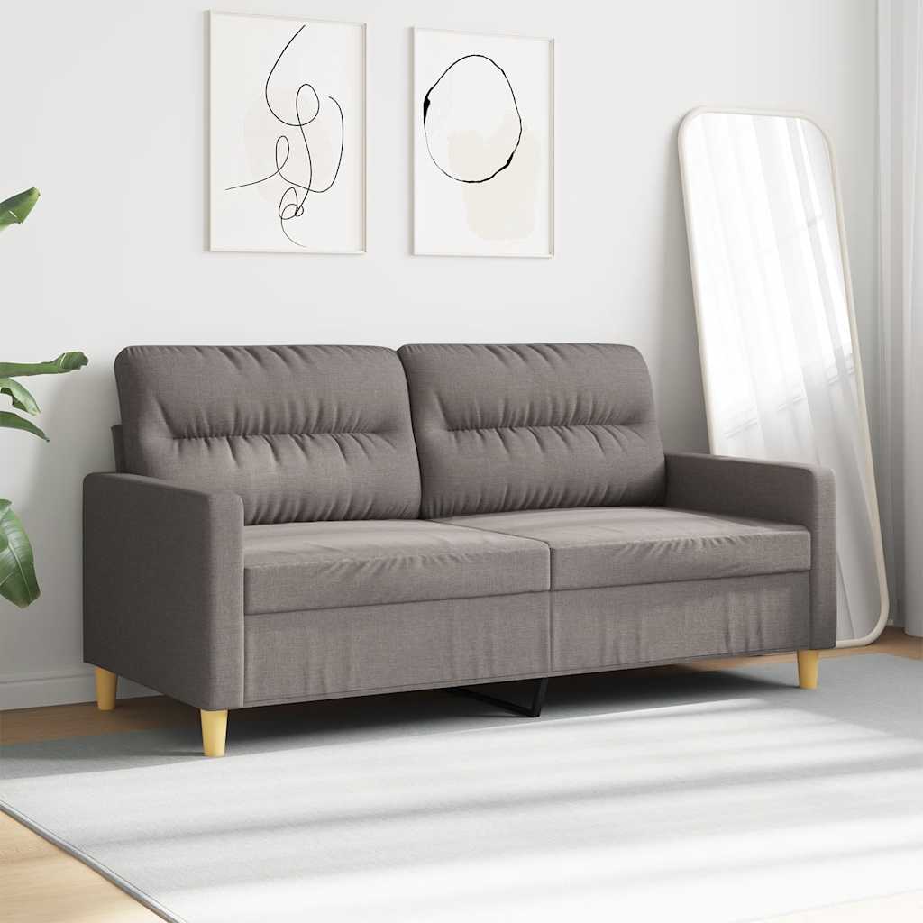 vidaXL 2-Sitzer-Sofa Taupe 140 cm Stoff