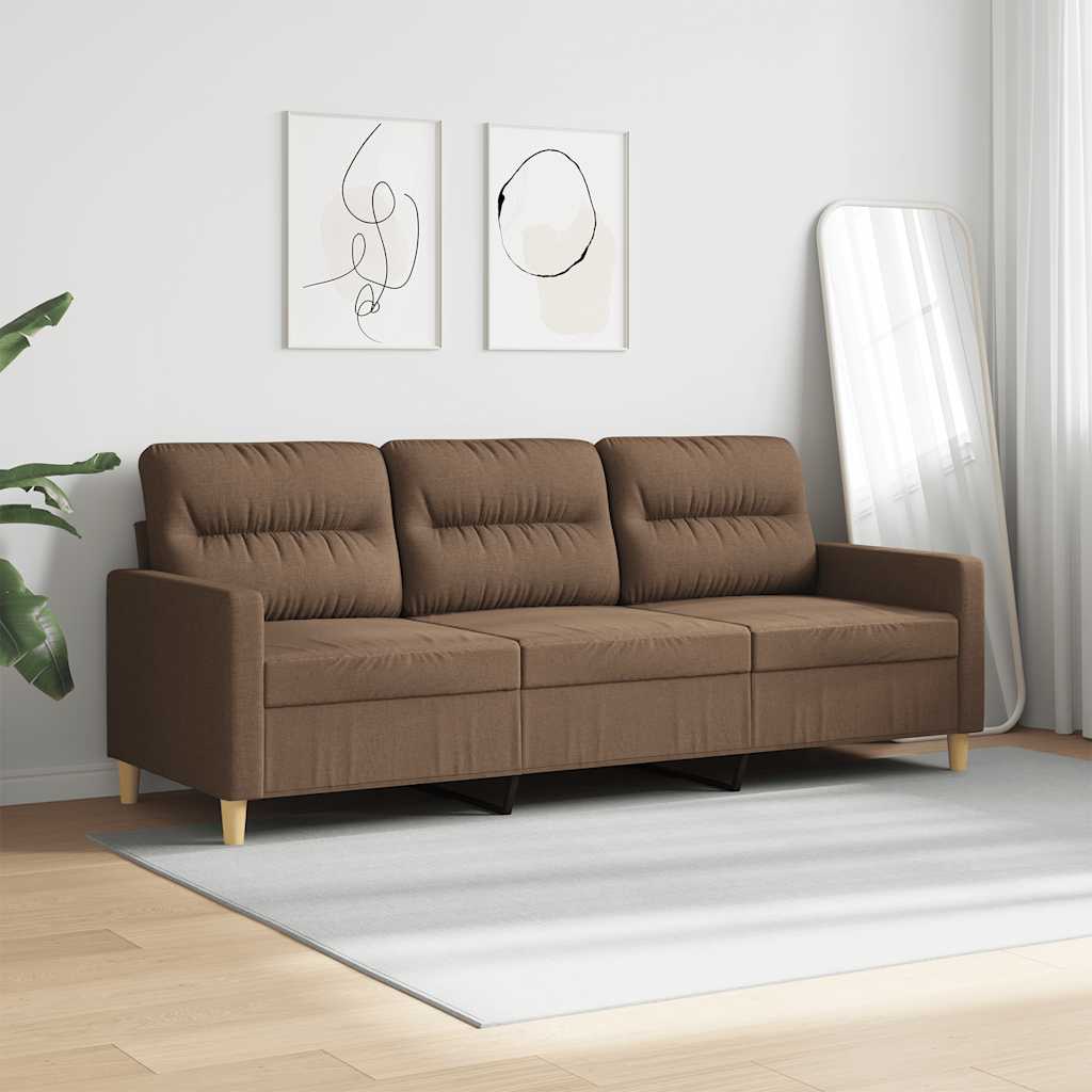 3-Sitzer-Sofa Braun 180 cm Stoff