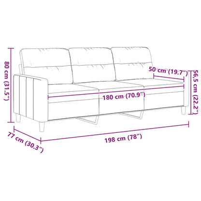 3-Sitzer-Sofa Braun 180 cm Stoff