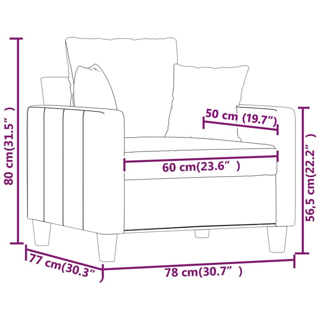 vidaXL Sessel Braun 60 cm Stoff