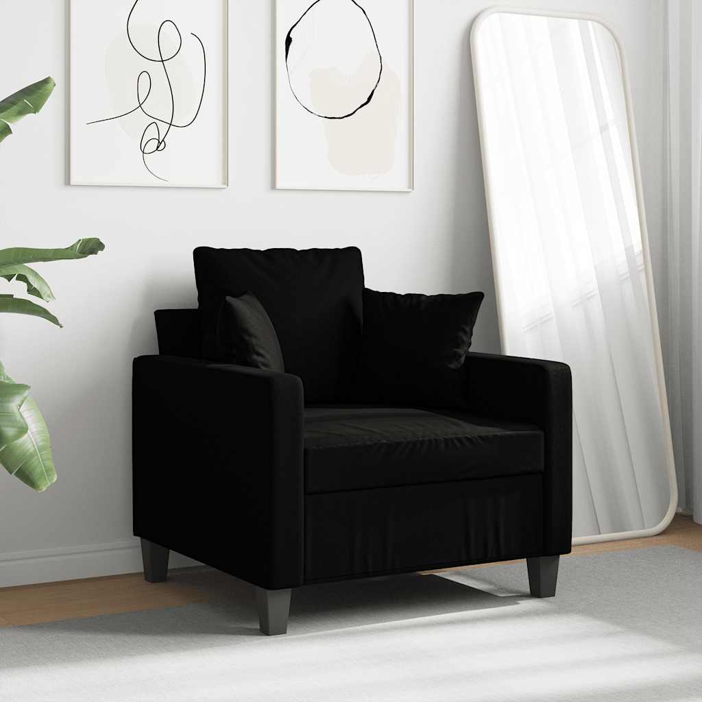 vidaXL Fauteuil noir 60 cm Tissu