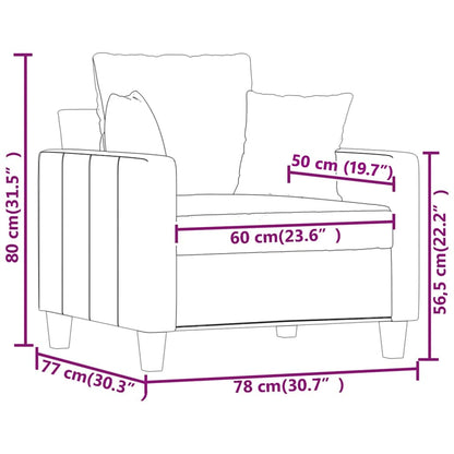 vidaXL Fauteuil noir 60 cm Tissu