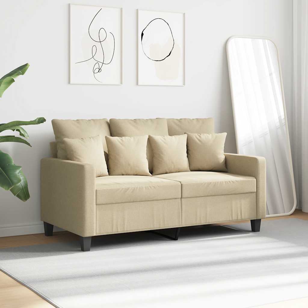 vidaXL 2-Sitzer-Sofa Creme 120 cm Stoff