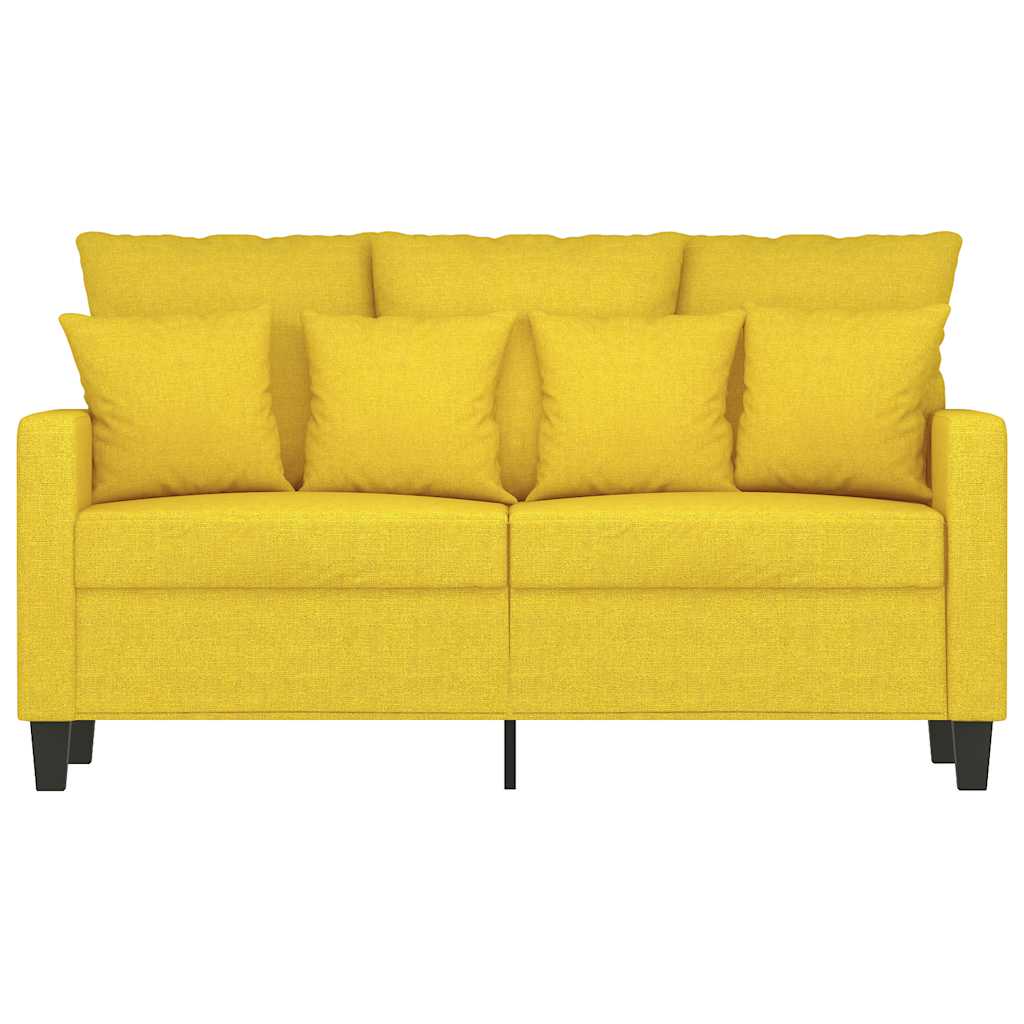 vidaXL 2-Sitzer-Sofa Hellgelb 120 cm Stoff