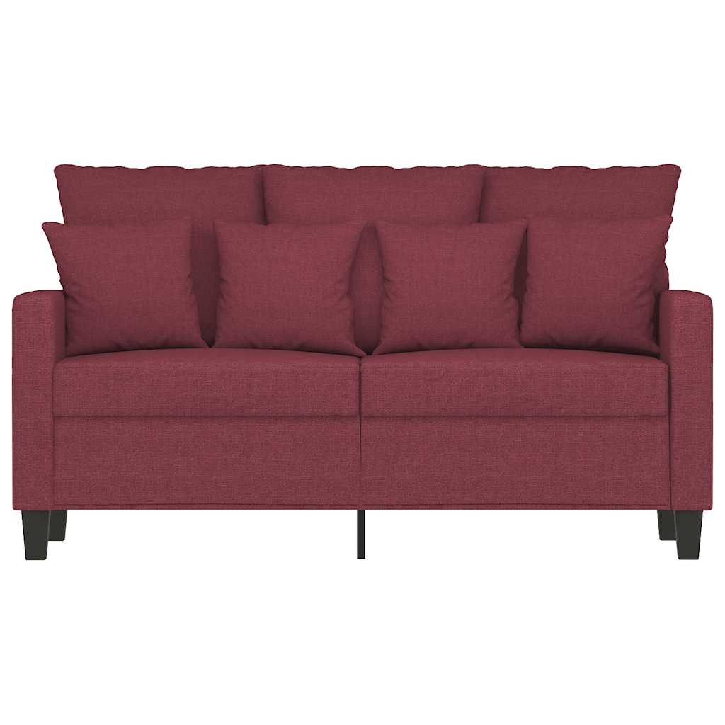 vidaXL Canapé 2 places rouge bordeaux 120 cm Tissu