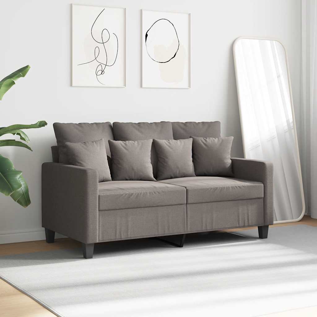 vidaXL 2-Sitzer-Sofa Taupe 120 cm Stoff