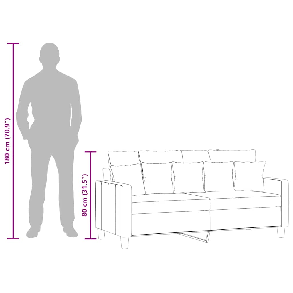 vidaXL 2-Sitzer-Sofa Hellgrau 140 cm Stoff