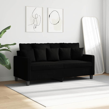 vidaXL Canapé 2 places noir 140 cm en tissu