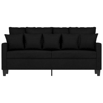 vidaXL Canapé 2 places noir 140 cm en tissu