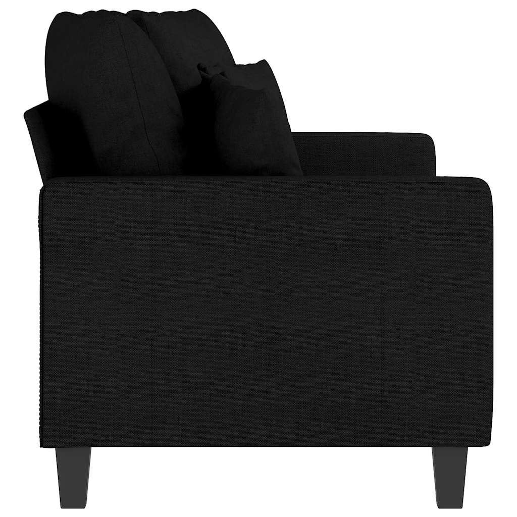 vidaXL Canapé 2 places noir 140 cm en tissu