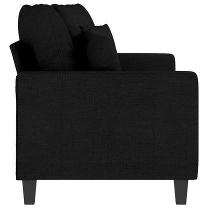 vidaXL Canapé 2 places noir 140 cm en tissu