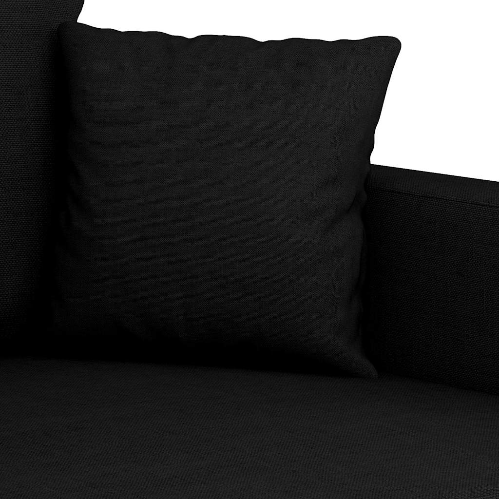 vidaXL Canapé 2 places noir 140 cm en tissu