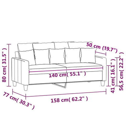 vidaXL Canapé 2 places noir 140 cm en tissu