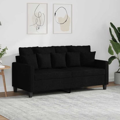 vidaXL Canapé 2 places noir 140 cm en tissu