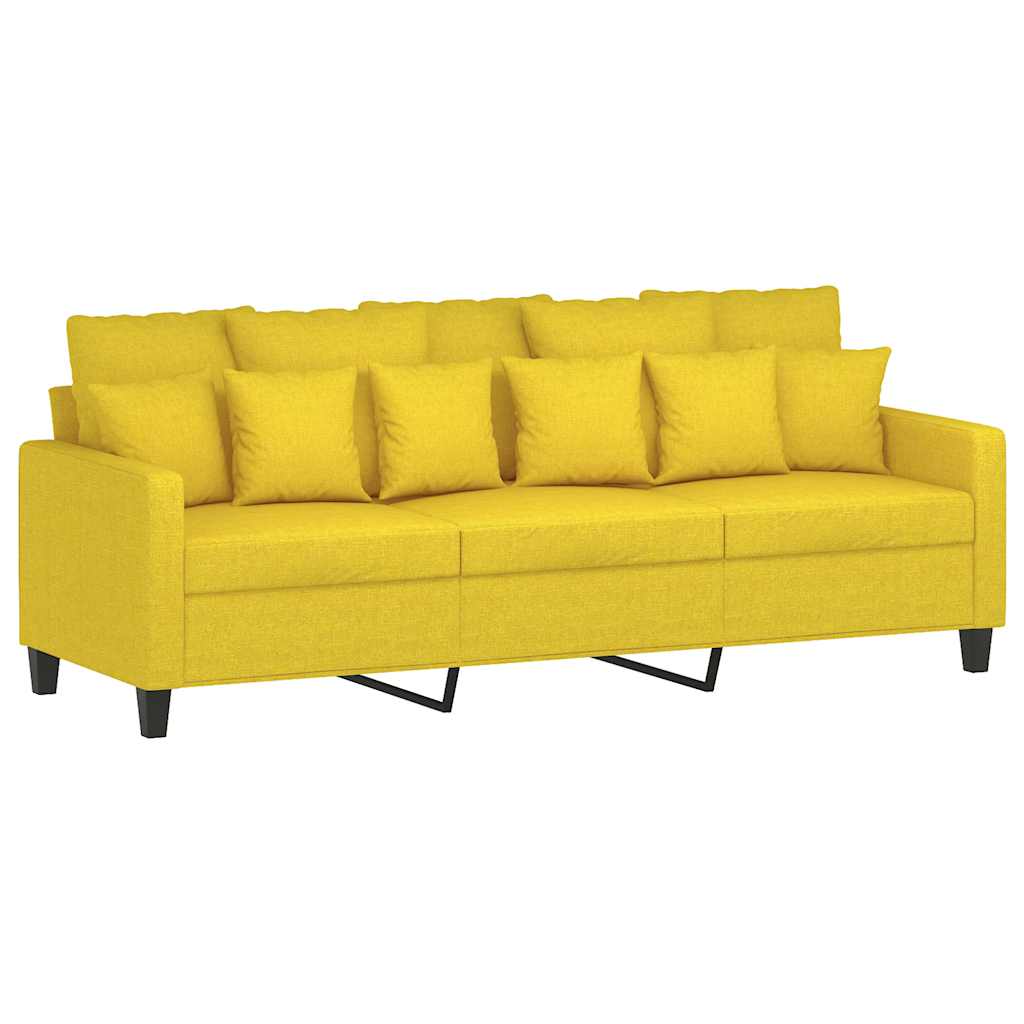 vidaXL 3-Sitzer-Sofa Hellgelb 180 cm Stoff