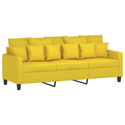 vidaXL 3-Sitzer-Sofa Hellgelb 180 cm Stoff
