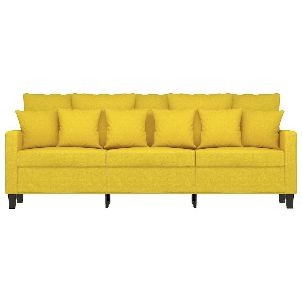 vidaXL 3-Sitzer-Sofa Hellgelb 180 cm Stoff
