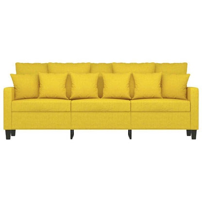 vidaXL 3-Sitzer-Sofa Hellgelb 180 cm Stoff