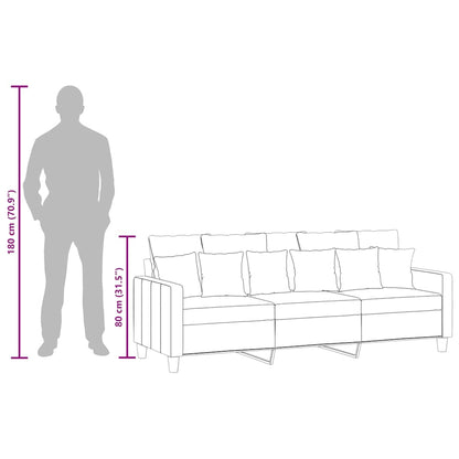 vidaXL 3-Sitzer-Sofa Hellgelb 180 cm Stoff