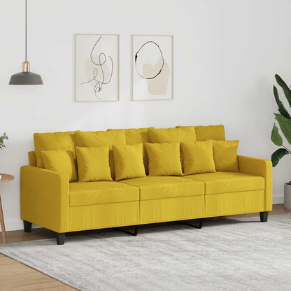vidaXL 3-Sitzer-Sofa Hellgelb 180 cm Stoff