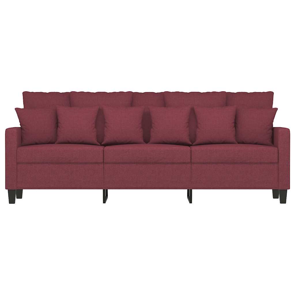 vidaXL 3-Sitzer-Sofa Weinrot 180 cm Stoff