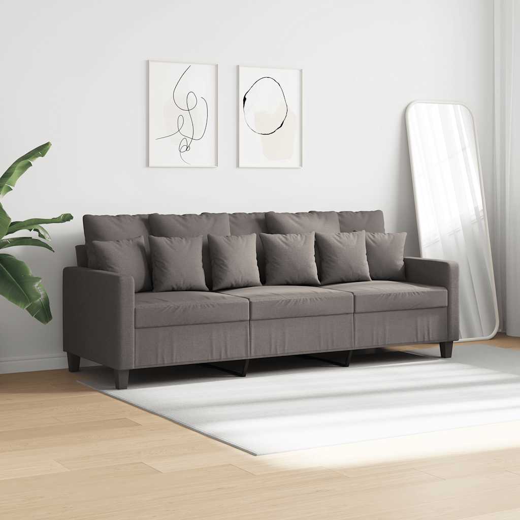 vidaXL 3-Sitzer-Sofa Taupe 180 cm Stoff