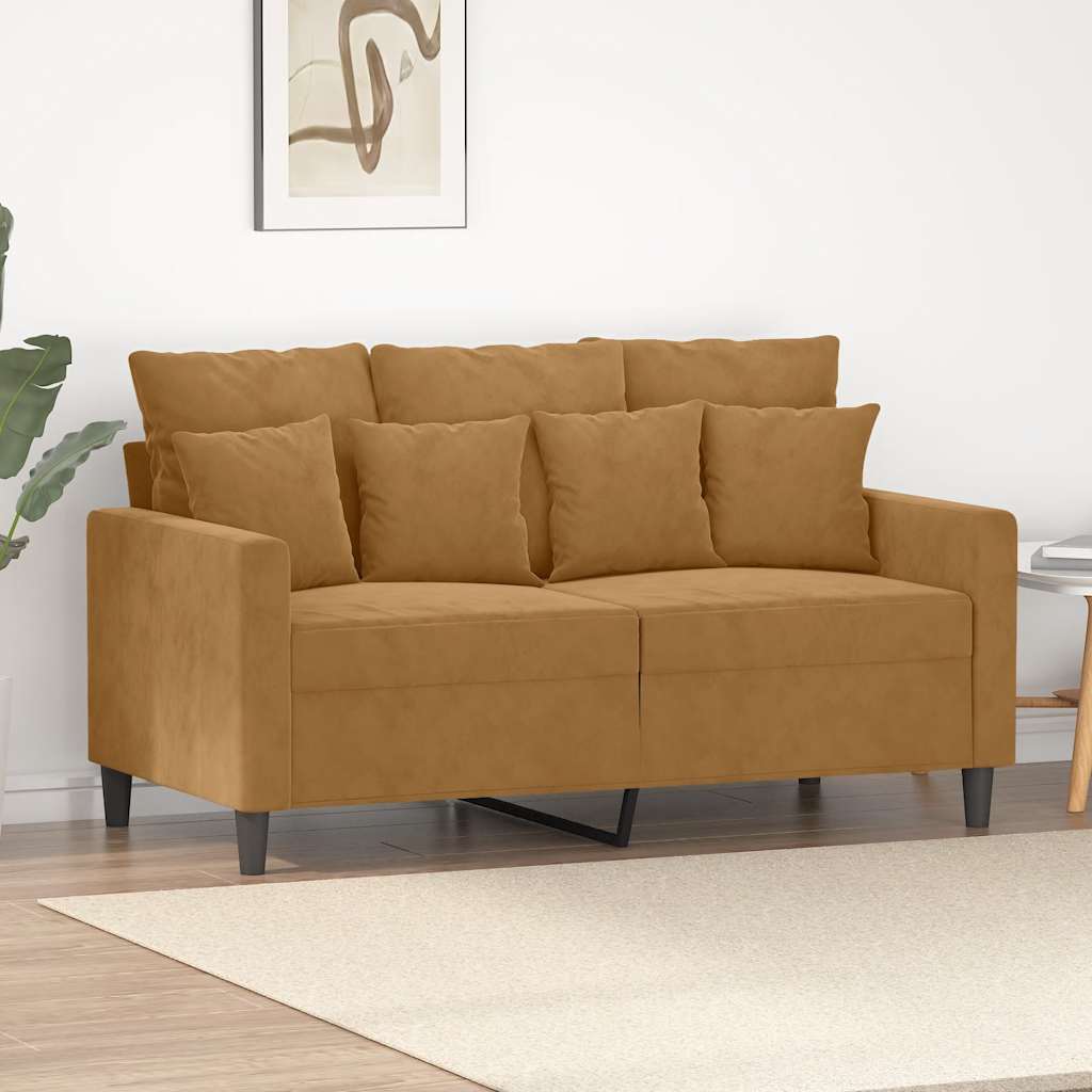 2-Sitzer-Sofa Braun 120 cm Samt