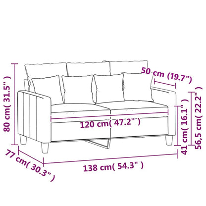 2-Sitzer-Sofa Blau 120 cm Samt