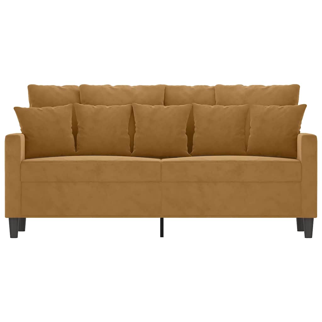 2-Sitzer-Sofa Braun 140 cm Samt