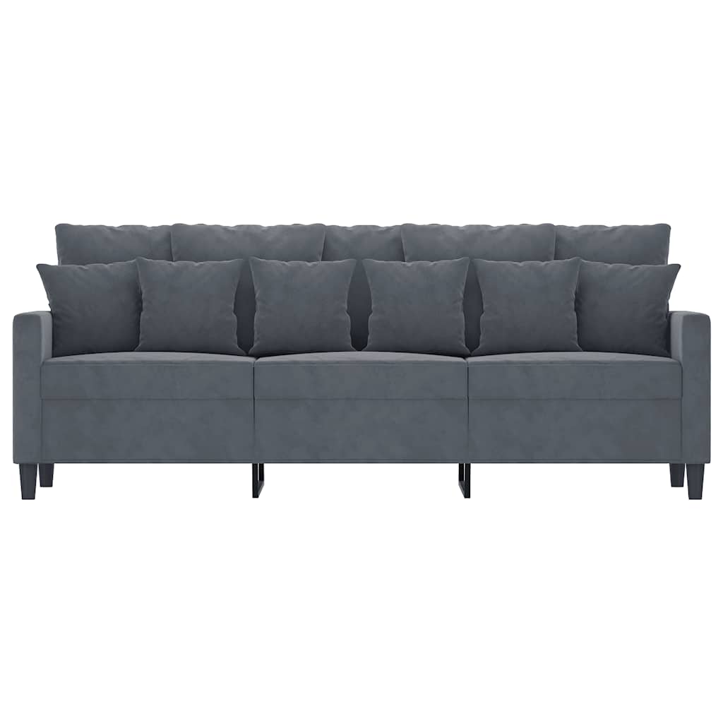 3-Sitzer-Sofa Dunkelgrau 180 cm Samt