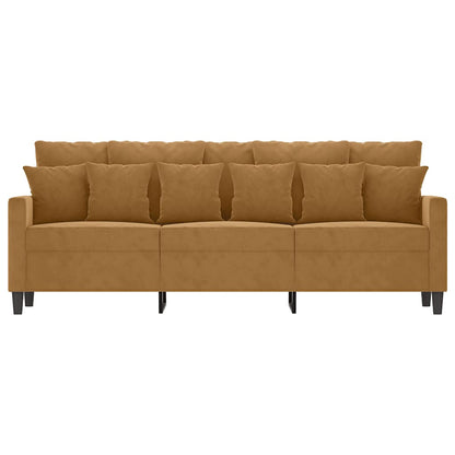 3-Sitzer-Sofa Braun 180 cm Samt